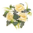 thumbnail image 1 of KAKOWELY Anillo de vela de rosa artificial, corona de flores, vela de té, anillo de centro de mesa de boda, 1 of 5