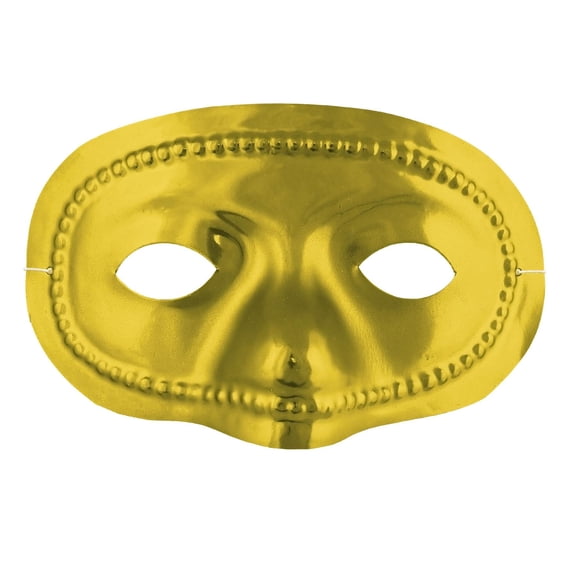 Beistle Mardi Gras Party Metallic Half Mask gold (Case of 24)