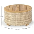 thumbnail image 2 of SAFAVIEH Couture Anguilla Outdoor Patio Round Wicker Coffee Table with Storage, Natural, 2 of 6