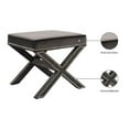 thumbnail image 4 of Meridian Furniture 126Grey Nixon Collection Modern | Contemporary Velvet Upholstered Ottoman / Bench with X-Leg Design, Deep Button Tufting and a Solid Wood Frame Grey 20.5" W x 20.5" D x 19" H, 4 of 8
