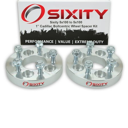 Sixity Auto 2 pc 1" 5x100 Wheel Spacers compatible with Cadillac Cimarron M12x1.5mm 1.25in Studs Lugs