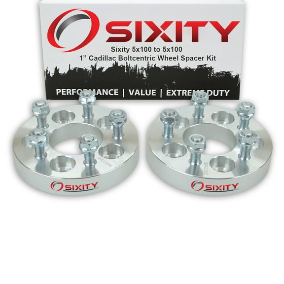 Sixity Auto 2 pc 1" 5x100 Wheel Spacers compatible with Cadillac Cimarron M12x1.5mm 1.25in Studs Lugs