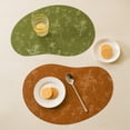 thumbnail image 3 of Heat Insulation Placemats,Cashew Nut Shape Pad for Dining Table,Double Side Faux Leather Table Mat for Plates,Nordic Kitchen Decor, 3 of 8