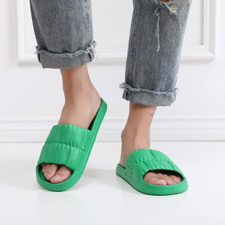 

Aayomet House Slippers for Women Fashion Couples Women Shower Room Home Non Slip Breathable Soft Sole Shoes Slipper Comfortable Green 8