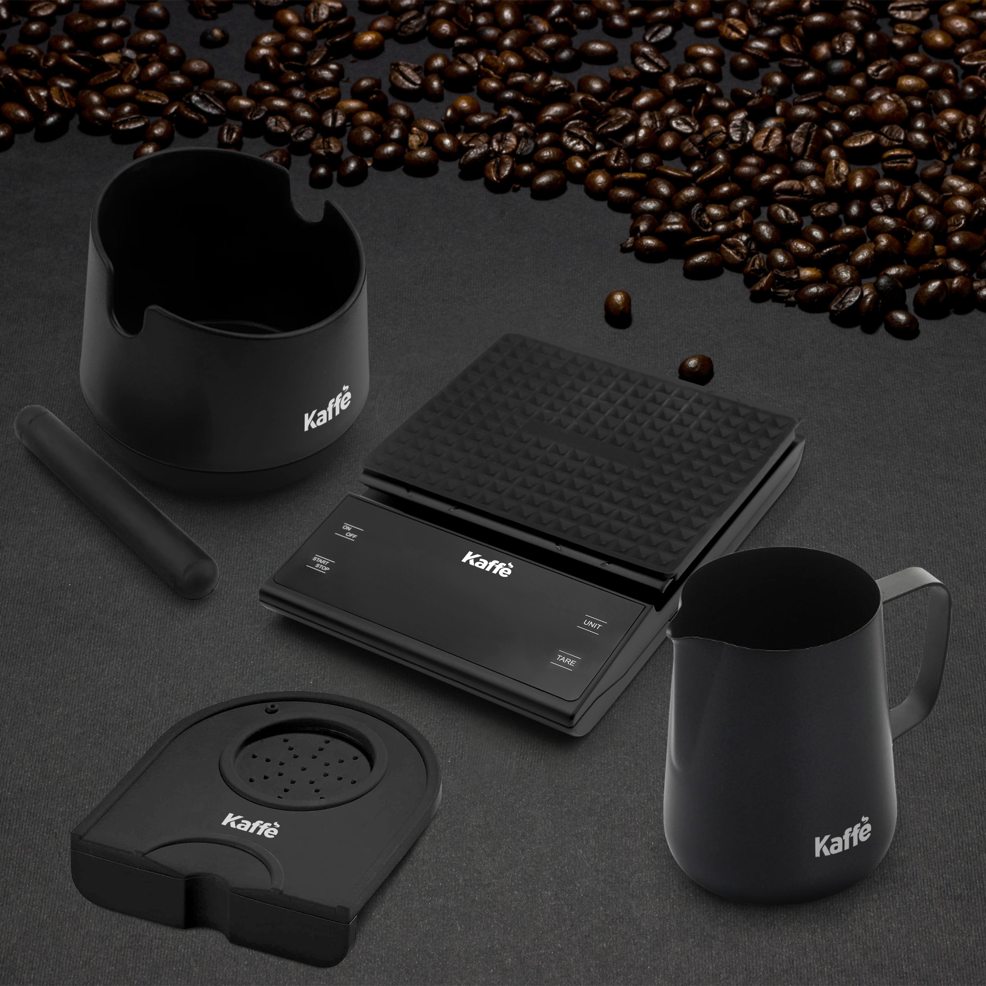 Kaffe Premium Espresso Accessories, 4 in 1 Bundle, Knock box, Digital Weighing scale, Tamper Mat, Milk Pitcher - image 3 of 5