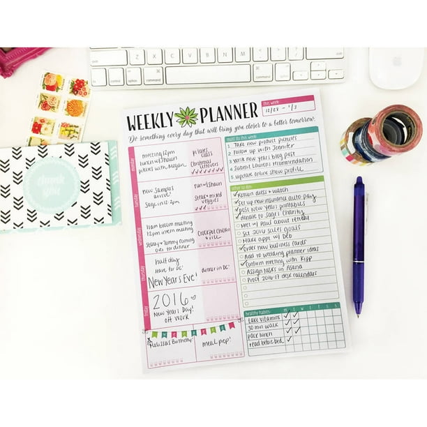 Bloom Daily Planners Weekly Planning System Pad, 8.5" x 11", Bloom 60
