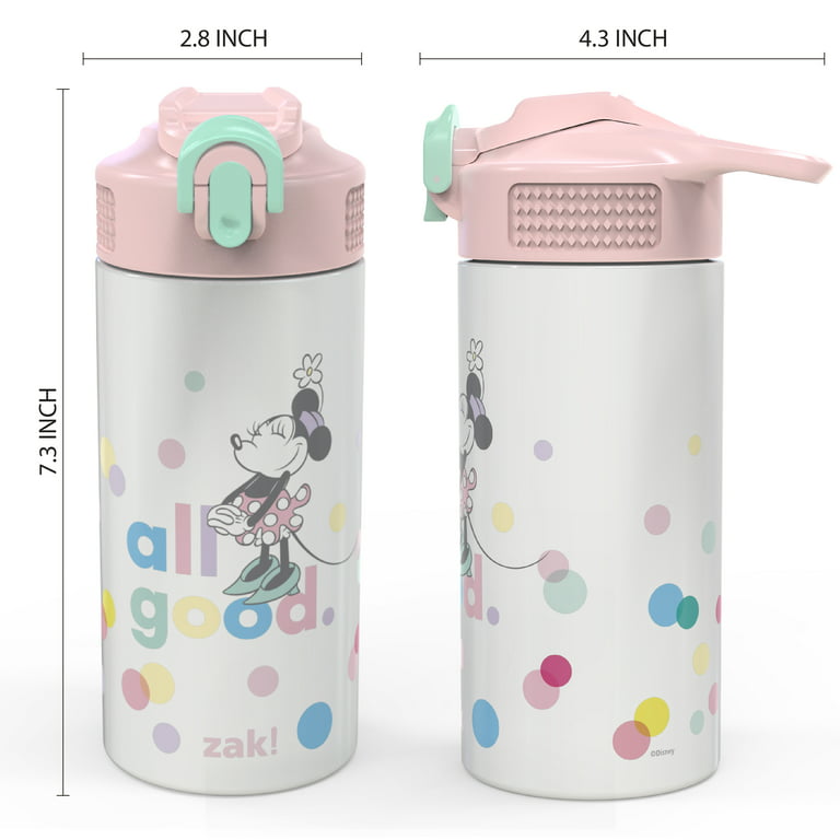 Zak Designs 14 oz Kids Water Bottle Stainless Steel Vacuum Insulated for Outdoor Disney Frozen 2, Size: 14 fl oz, White