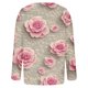 thumbnail image 4 of Cárdigan holgado informal con estampado de manga larga y botones para mujer, chaqueta de punto, top de poliéster para mujer, 4 of 5