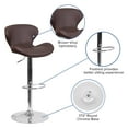 thumbnail image 4 of Flash Furniture Contemporary Brown Vinyl Adjustable Height Barstool with Curved Back and Chrome Base, 4 of 11
