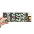 thumbnail image 1 of Green Brown Flower Paint Rectangle Bumper Sticker Notebook Window Decal, 1 of 1