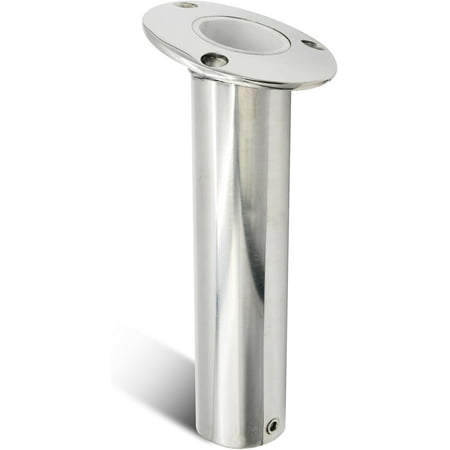 Vinland Marine 316 Stainless Steel Cast Heavy Duty 15° 30° 90° Angled Flush Mount Rod Holder with Drain Boat Rod Holders Pontoon Rod Holder Fish Rod Holder Cannon Rod Holders Fishing