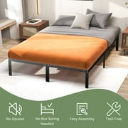 Queen Size Bed Frame Classic Metal Bed Frame Foundation with Under Bed Storage/No Box Spring Needed