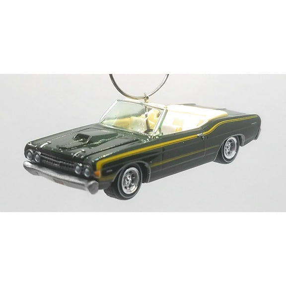 Christmas Ornament for 1968 Ford Fairlane Torino GT Convertible Green Yellow Stripes