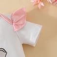 thumbnail image 6 of Coming Home Outfit Girl Boys Girls Short Sleeve Cartoon Prints Romper Bodysuit Shorts Outfits Clothes Girls White 3 Months-6 Months, 6 of 7