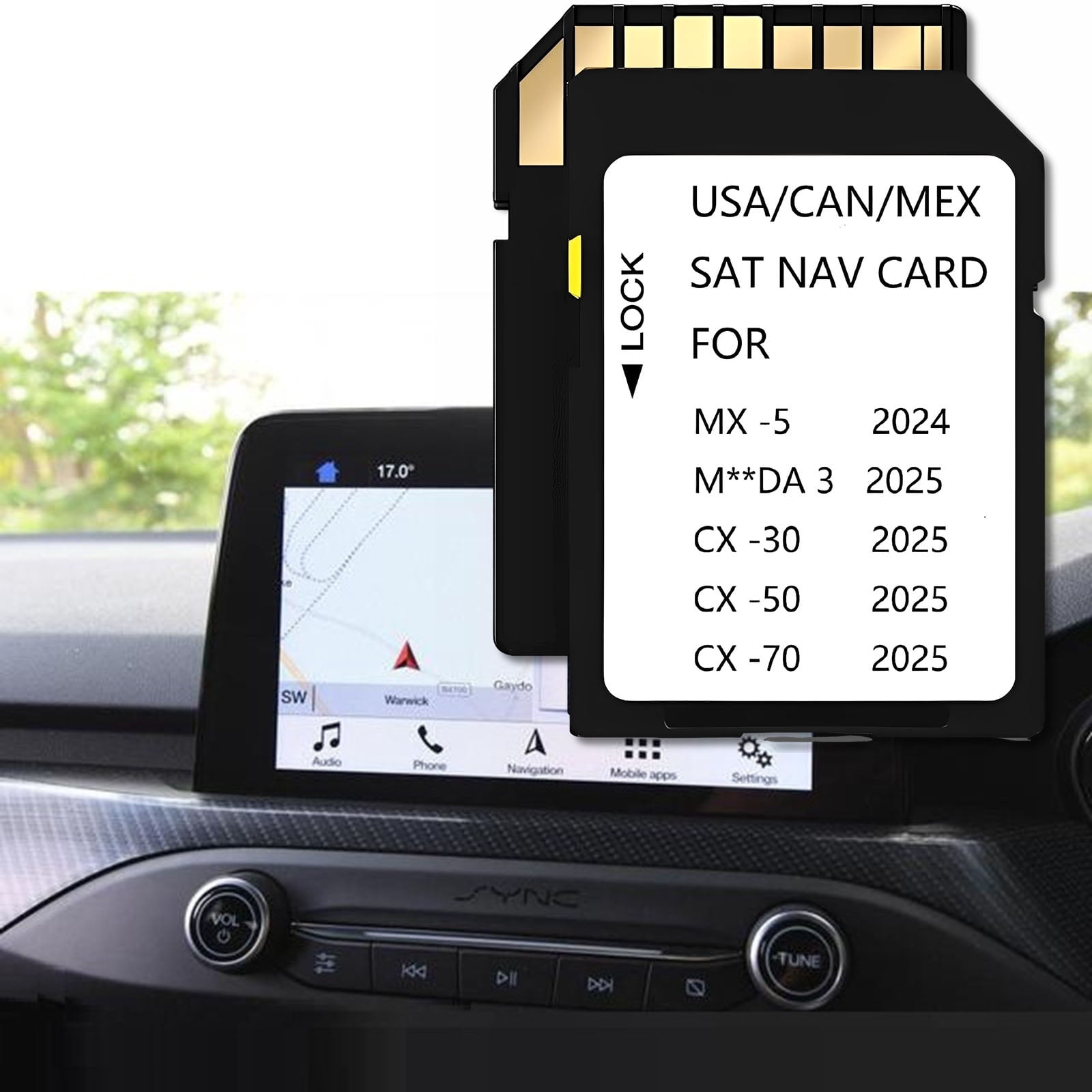 Latest Navigation SD Card Compatible with 2025/2026-3,2024/2025/2026-MX-5,2025/2026-CX-30, 2025/2026-CX-50, 2025/2026-CX-70,
