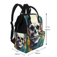 thumbnail image 2 of Disketp Modern Hip-Hop Skull Mochila de Pañales de Gran Capacidad con Múltiples Bolsillos, Mochila de Viaje Multifuncional para Bebé, Unisex, Moderna y Resistente, 2 of 6