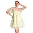 thumbnail image 4 of Vestido floral con manga abullonada Roman Fashion /Juvenil, 5081 (Lima) verde lima G, 4 of 5
