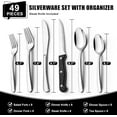 thumbnail image 4 of 48-Piece Silverware Set with Tray for 8, Stainless Steel Silverware Sets with Organizer, Flatware Cutlery Set with Steak Knives, Dishwasher Safe Kitchen Utensils Set, 4 of 15