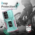 thumbnail image 5 of ShellTech for Samsung Galaxy S24 Ultra Case with Kickstand and Slide Camera Cover [ Military-Grade ] Full Body Drop Tested Protective Cover,Green, 5 of 8