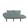 thumbnail image 2 of Vintage Futon Couch, Traditional Persian Flower Motifs with Influences Old Fashioned Tile, Daybed with Metal Frame Upholstered Sofa for Living Dorm, Loveseat, Dark Blue Cream, by Ambesonne, 2 of 4