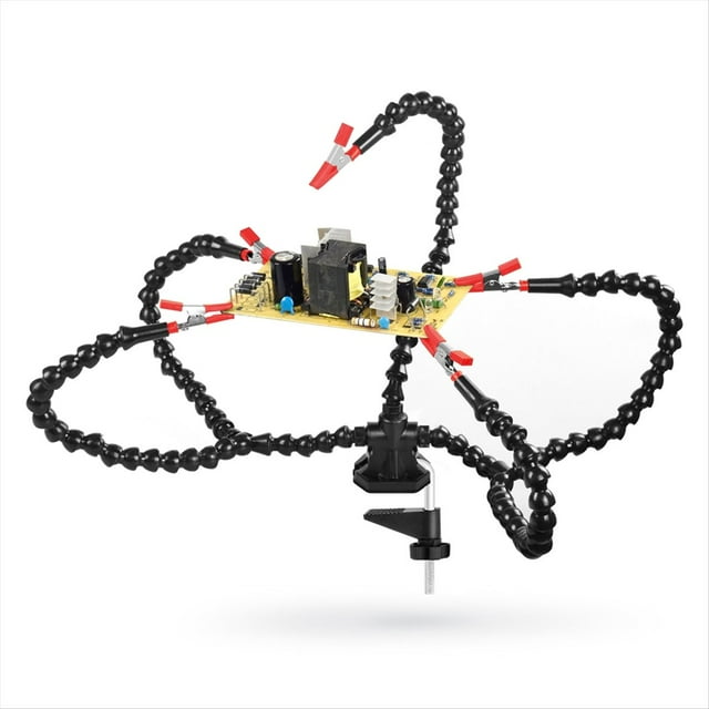 Herramienta de Soldadura de Tercera Mano con Abrazadera de Escritorio y 5 Flexibles. Soporte para Estación de Soldadura para Reparación de Electrónica.