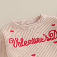 thumbnail image 4 of Baby Valentine Pullover Sweater Knitted Letter Embroidery Fall Winter Warm Tops, 4 of 6
