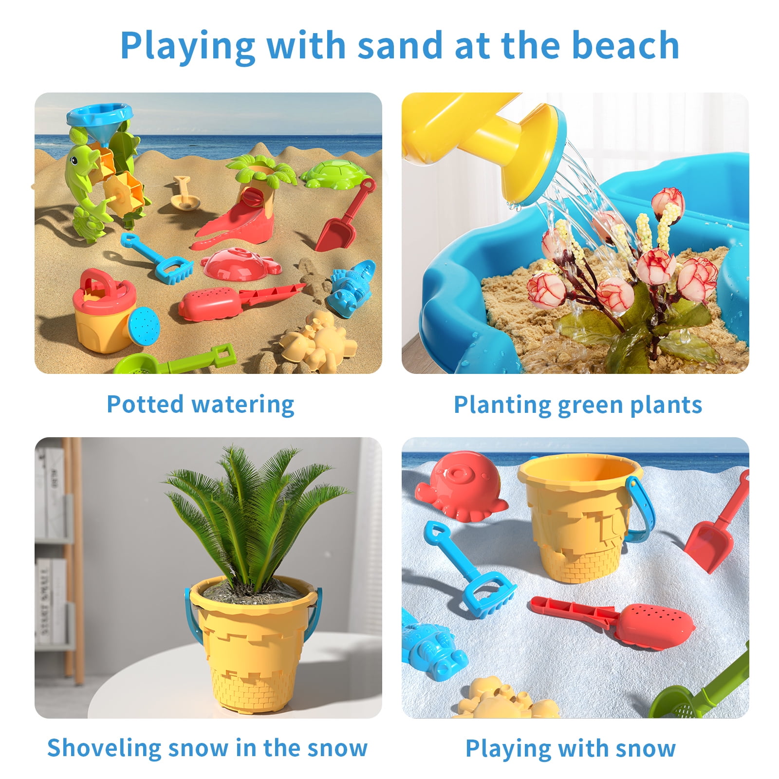 ConeWhale Kids Multi-Activity Sand Water Table Play Set with Stool, Sensory, Plastic, for Toddler Boys Girls
