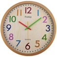 thumbnail image 1 of Silent Non-ticking Kids Colorful Decorative Wall Clock Easy to Read for Classroom School K, 1 of 5