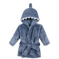 thumbnail image 5 of Hudson Baby Unisex Baby Plush Bathrobe and Toy Set, Blue Shark, One Size, 5 of 5