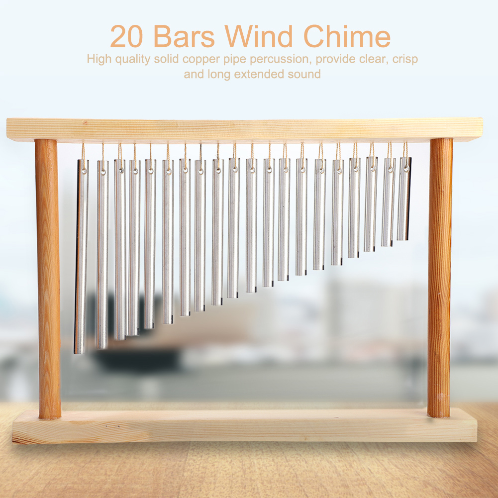 OTVIAP 20 Bars Wind Chime Bell Musical Percussion Instrument Wooden