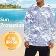 thumbnail image 4 of Men UPF 50+ Sun Protection Hoodie Shirt Quick Dry Long Sleeve Pullover Athletic Fishing Outdoor Blouse, 4 of 7