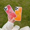 thumbnail image 4 of Compatible with iPhone 13 Pro Max Glitter Quicksand Liquid Case Luxury Shiny Orange Cute Fruit Clear Shockproof Scratch Slim Protective Soft Case for Women Girls, 4 of 6