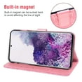 thumbnail image 4 of Compatible with Samsung Galaxy S20 Plus S20+ 5G Wallet Phone Case and Tempered Glass Screen Protector Flip Credit Card Holder Stand Flower Cell Cover for S20+5G S20plus 20S + S2O S 20 20+ G5 Pink, 4 of 8