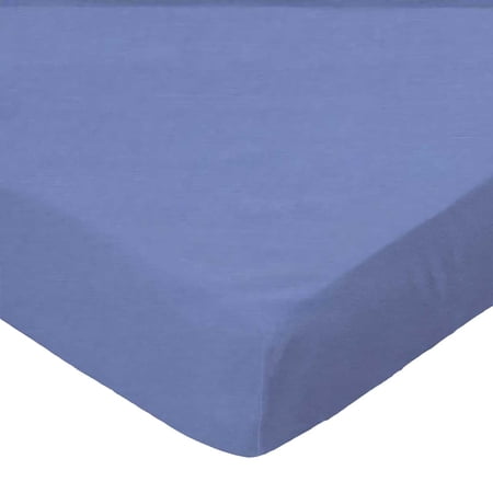 SheetWorld Fitted 100% Cotton Percale Square Play Yard Sheet Fits Joovy 38 x 38 Wedgewood Blue Woven