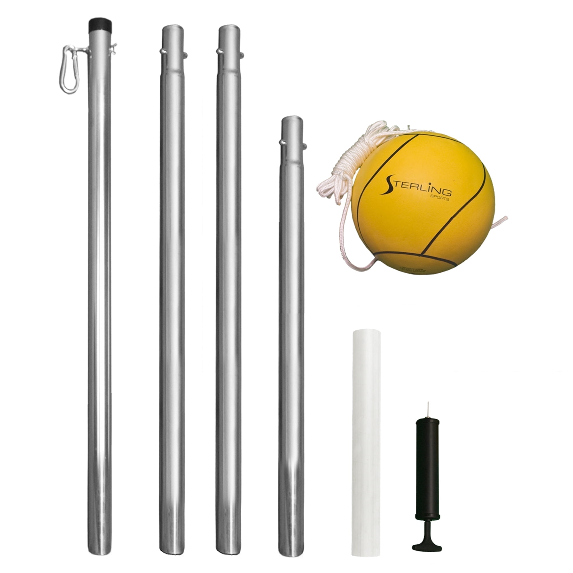 70.5" Tall Tether Ball Tennis Game Set – 5 Piece Indoor/Outdoor Play Set With Rackets, Portable Carry Case Base
