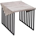 thumbnail image 2 of Home Square Large Wood Top & Metal Base End Table in Natural Gray - Set of 2, 2 of 9