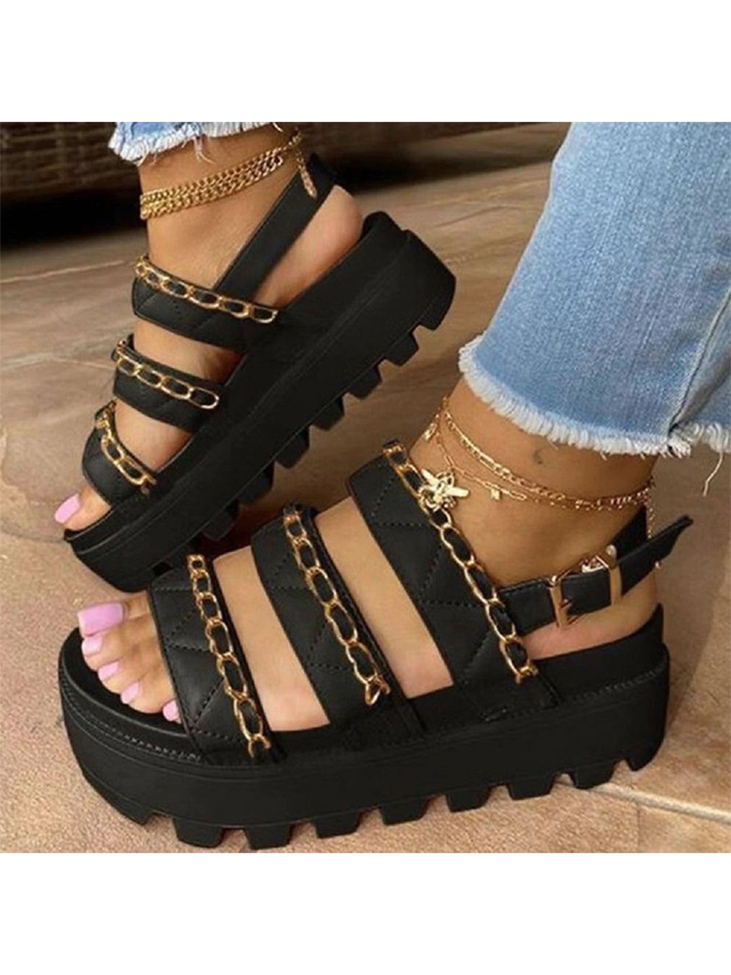 Fangasis New Women Summer Ankle Strap 
