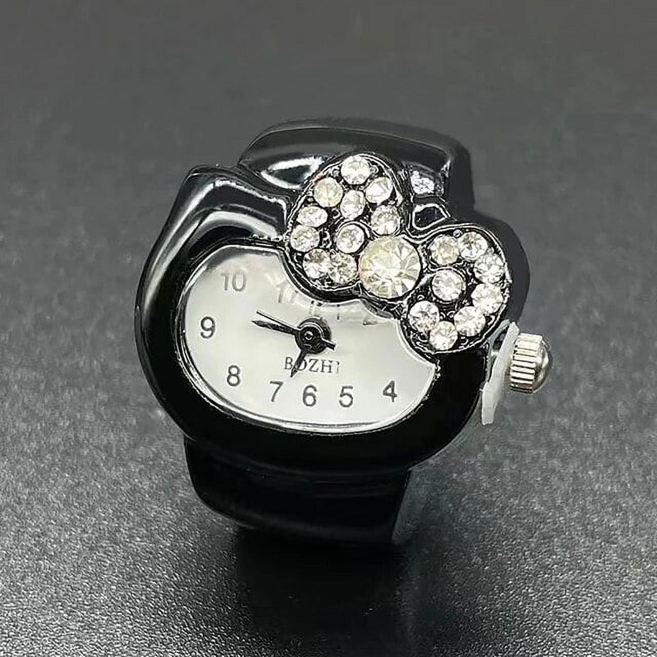 Sanrio Hello Kitty Finger Watch Cute Girl Quartz Watch Ring Hip Hop Accessories Fashion Jewelry Watch Ring Jewelry Children Gift