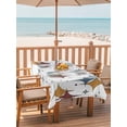 thumbnail image 2 of 52x70 Inch Outdoor Tablecloth with Umbrella Hole Zipper Rectangle Blue Red Diamond Rectangular Tablecloths Outside Waterproof Modern Geometric Middle Century Patio Table Cloth Cover for Picnic Party, 2 of 8