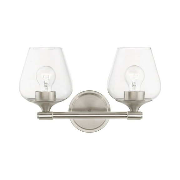 17472-91 Livex Lighting Willow - 2 Light Bath Vanity In Transitional Style-9.5 Inches Tall and 15 Inches Wide-Brushed Nickel Finish