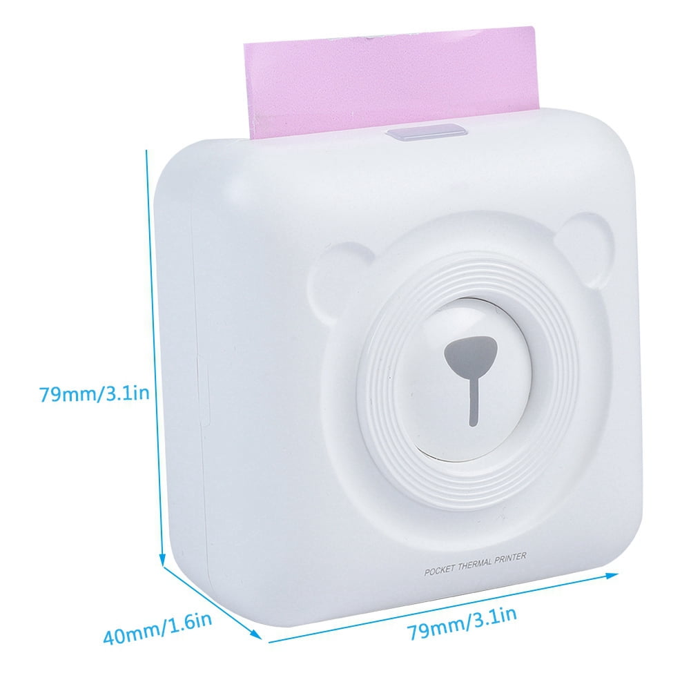 Mini Wireless Blue-Tooth Thermal Photo Printer Pocket Note Receipt Printer 57mm Pink Yosooo Receipt Printer 