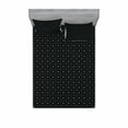 thumbnail image 2 of Ambesonne Floral Fitted Sheet & Pillow Sham Set, Dotted Curvy Mosaic Motifs, Twinxl, Black and Grey, 2 of 3