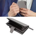 thumbnail image 3 of Men Long Wallet PU Leather Multiple Slots Buckle Design Men Purse with Wrist Strap, 3 of 5