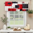 thumbnail image 3 of Abstract Style Window Valance Curtain Red Black Rod Pocket Short Curtain for Living Room, Bedroom & Kitchen Window Decor 54x18in, 3 of 8