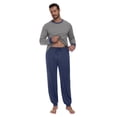 thumbnail image 3 of GIRUNS Men's Pajamas Set Long Sleeve Sleepwear Jogger Pants Soft Loungewear with Pockets Navy Blue L, 3 of 7