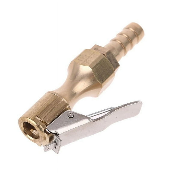 1/4" Brass Tire inflator Locking on Air Chuck Air Compressor Pump Adapter with 8mm Barb Connector Accessories for Car