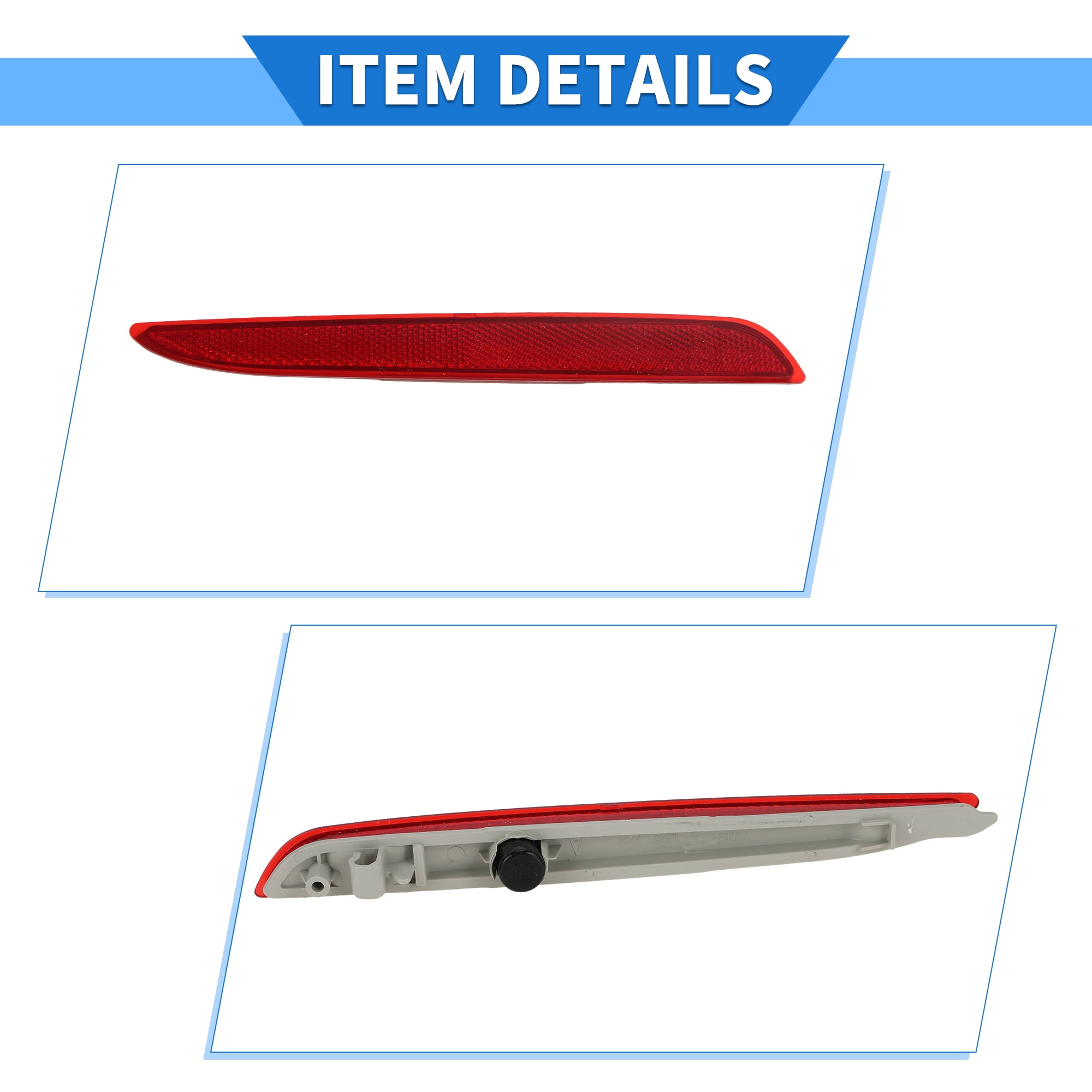 Unique Bargains Bumper Reflector for MAZDA 3 BL 2010-2013 BBP2515M0A ABS Plastic Red