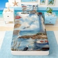 thumbnail image 4 of Manfei Watercolor Lighthouse Beach Twin Sheet Sets for Kids Boys and Girls, Nautical Bedding 3 Pieces, 1 Flat Sheet, 1 Fitted Sheet and 1 Pillowcase, 4 of 6