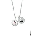 thumbnail image 2 of Delight Jewelry Silvertone Domed Ballet Dance Instructor Silvertone Script Initial Disc - U - Charm Necklace, 20"+3", 2 of 4