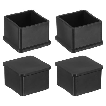 Rubber Furniture Leg Caps, 4Pack 35x35mm Rectangle Chair Leg Tips Caps